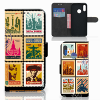 Huawei P Smart 2019 Flip Cover Postzegels - thumbnail