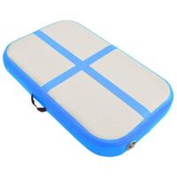 Gymnastiekmat met pomp opblaasbaar 60x100x15 cm PVC blauw - thumbnail