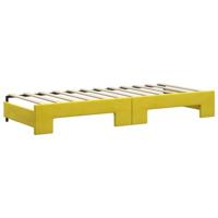 Slaapbank met onderschuifbed en lades 80x200 cm fluweel geel - thumbnail