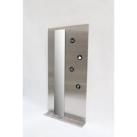 INK Fonteinplanchet Note Staal Inclusief Spiegel RVS Geborsteld 36x72 cm - thumbnail