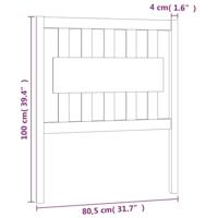 Hoofdbord 80,5x4x100 cm massief grenenhout wit - thumbnail