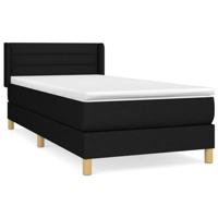 Boxspring met matras stof zwart 80x200 cm - thumbnail