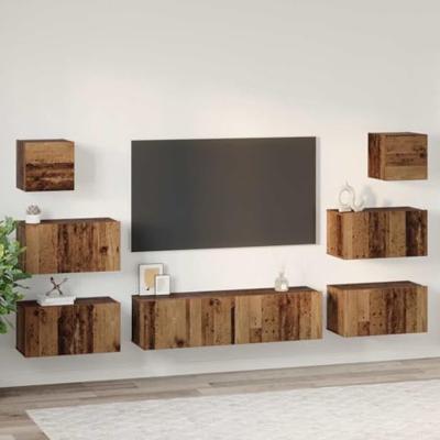 Tv-meubelset 8 pcs Oud hout 60 x 30 x 30 cm Bewerkt hout