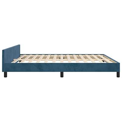 Bedframe met hoofdeinde fluweel donkerblauw 180x200 cm Bedframe met hoofdeinde fluweel donkerblauw 180x200 cm