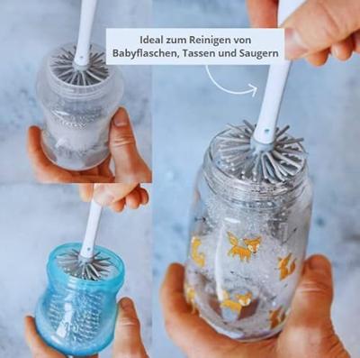 Nuby Silicone Flessenborstel met Houder Nuby Silicone Flessenborstel met Houder