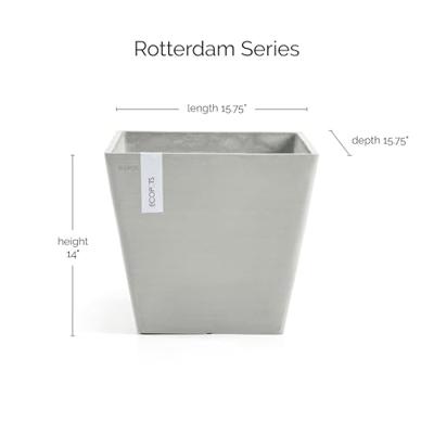 Ecopots Rotterdam kunststof bloempot Wit/Grijs - Ø 37,5 cm Ecopots Rotterdam kunststof bloempot Wit/Grijs - Ø 37,5 cm