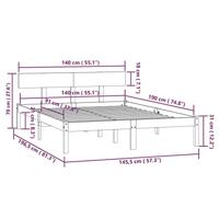 Bedframe massief grenenhout 140x190 cm - thumbnail
