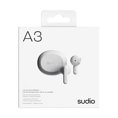 sudio A3 Sneeuw witje - De oordopjes voor de hele dag. Uitgebalanceerde luisterervaring, verbeterde microfoons, Bluetooth-verbinding met meerdere punten, Bluetooth 5.4, waterbestendigheid IPX4