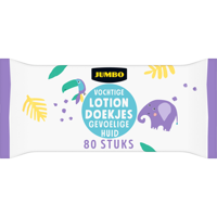 Jumbo Vochtige Lotion Doekjes Gevoelige Huid 80 Stuks - thumbnail