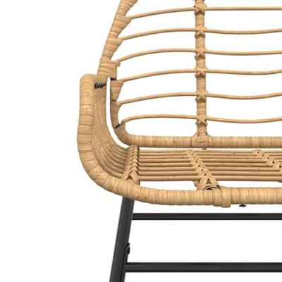 3-delige Tuinset poly rattan glas bruin