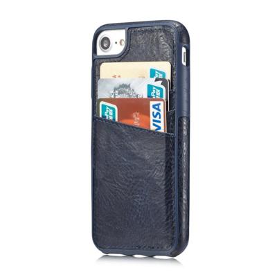 M109 voor iPhone 6 & 6s Retro PU leder textuur Shockproof back cover beschermhoes met 3 Card Slots (Marine blauw) M109 voor iPhone 6 & 6s Retro PU leder textuur Shockproof back cover beschermhoes met 3 Card Slots (Marine blauw)