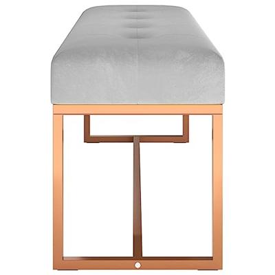 Bankje 110x36x45 cm fluweel grijs Bankje 110x36x45 cm fluweel grijs