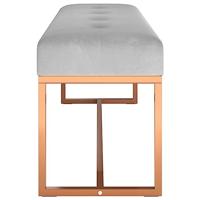 Bankje 110x36x45 cm fluweel grijs - thumbnail