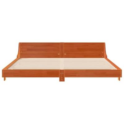 Bedframe zonder matras massief grenenhout wasbruin 200x200 cm