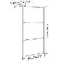 Inloopdouchewand met stenenmotief 100x195 cm ESG-glas zwart - thumbnail