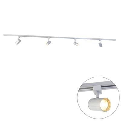 QAZQA Modern railsysteem met 4 spots zilver 1-fase - Iconic Yade