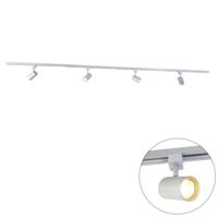 QAZQA Modern railsysteem met 4 spots zilver 1-fase - Iconic Yade - thumbnail