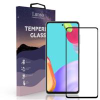 Lunso - Samsung Galaxy A52 / A52s - Gehard Beschermglas - Full Cover Screenprotector - Black Edge - thumbnail