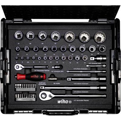 Wiha Dopsleutel- en bitset 1/4" en 1/2" | 60-delig | Incl. L-Boxx - 44685
