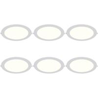 LED Downlight Inbouwspot 6 Stuks - Brinton Thin - 18W 1760lm 120° Bundelhoek - Natuurlijk Wit 4000K - IP40 - Rond - Wit - Ø229mm Buitenmaat - Ø205mm Zaagmaat - thumbnail