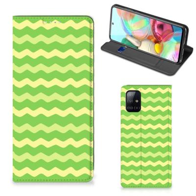 Samsung Galaxy A71 | Hoesje met Magneet | Waves Green