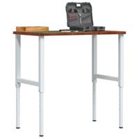 VidaXL Werkbank rechthoek 100x60x(71,5-98) cm eikenhout donkerbruin - thumbnail