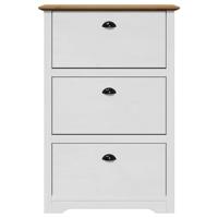 VidaXL Schoenenrek bodo 80x35x118 cm wit en bruin - thumbnail