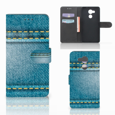 Huawei Mate 8 Wallet Case met Pasjes Jeans Huawei Mate 8 Wallet Case met Pasjes Jeans