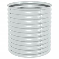 Plantenbak verhoogd 80x80x81 cm gegalvaniseerd staal zilver - thumbnail