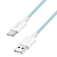 Logilink USB 2.0 Type-C aansluitkabel, C (stekker) naar A (stekker) met nylon mantel, 60 W, blauw, 0,5 m - thumbnail