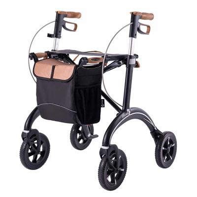 SALJOL Carbon rollator (5 kg) | Matt black | Zachte wielen | Lichtgewicht | Gesloten tas