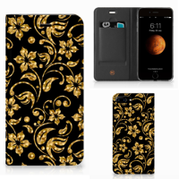 Apple iPhone 7 Plus | 8 Plus Smart Cover Gouden Bloemen - thumbnail