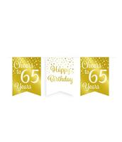Verjaardagsslinger Vaandel 65 Jaar Goud/Wit (6m) - thumbnail