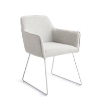 Jesper Home Hofu eetkamerstoel Checkers Charm slide white - thumbnail