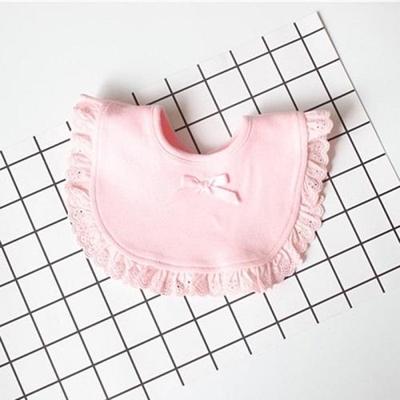 3 PC'S pasgeboren Lace Bow baby slabbetjes baby speeksel handdoeken (roze)
