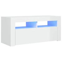 Tv-meubel met LED-verlichting 90x35x40 cm hoogglans wit - thumbnail