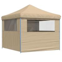 Partytent inklapbaar pop-up met 4 zijwanden beige - thumbnail