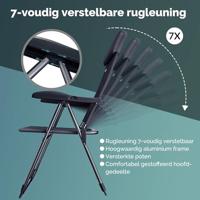 Tuinstoel Aluminium met Hoge Rugleuning Antraciet Set van 2 stuks - thumbnail