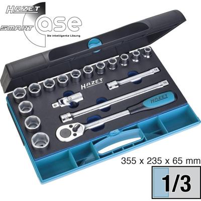 HAZET Dopsleutelset 932/18 · 1/2 inch (12,5 mm) vierkant hol · Buiten-zeskant-tractieprofiel · 18-delig · 10 - 27
