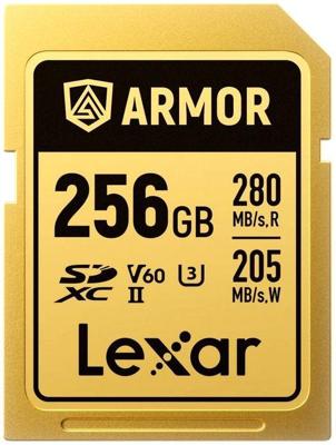 Lexar SDXC Pro Gold Series ARMOR UHS-II 256GB V60 IP68 R280/W205