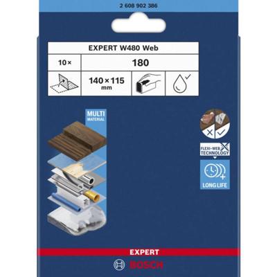 Bosch Accessoires EXPERT Schuurvel Web W480 115 x 140 mm, G180, 10x - 2608902386