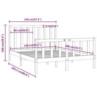 Bedframe massief hout 140x200 cm - thumbnail