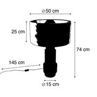 QAZQA Art deco tafellamp met kap wit 50 cm - Bruut - thumbnail