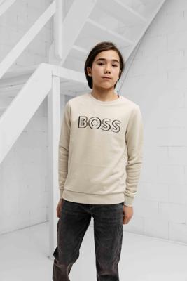 Hugo Boss 3D Logo Sweater Kids Beige - Maat 9/10 jaar - Kleur: Beige | Soccerfanshop