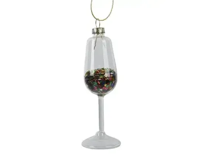 Decoris glas champagne transparant met glitter