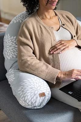 Zwangerschapskussen - BEABA - Big Flopsy - Bloemen - Grijs