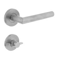 Deurkruk Hoek 90°op rozet met WC8mm neutraal RVS - thumbnail