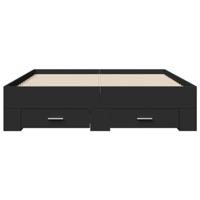 Bedframe met lades bewerkt hout zwart 140x190 cm - thumbnail
