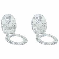 Zachte sluit toiletbril 2 pcs Blauw en Wit Porselein 44 x 38 cm - thumbnail