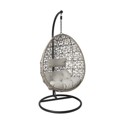 Hangstoel Hawaii met grjize kussens - bruin - 196 cm